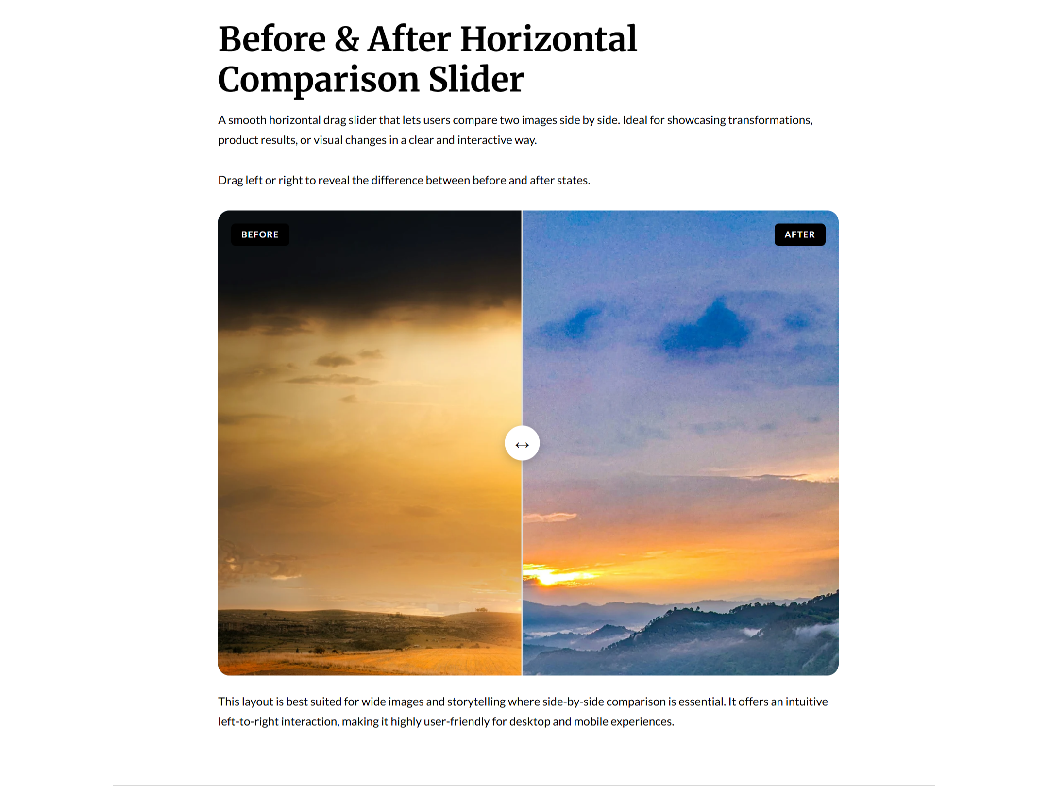 Horizontal Image Comparison