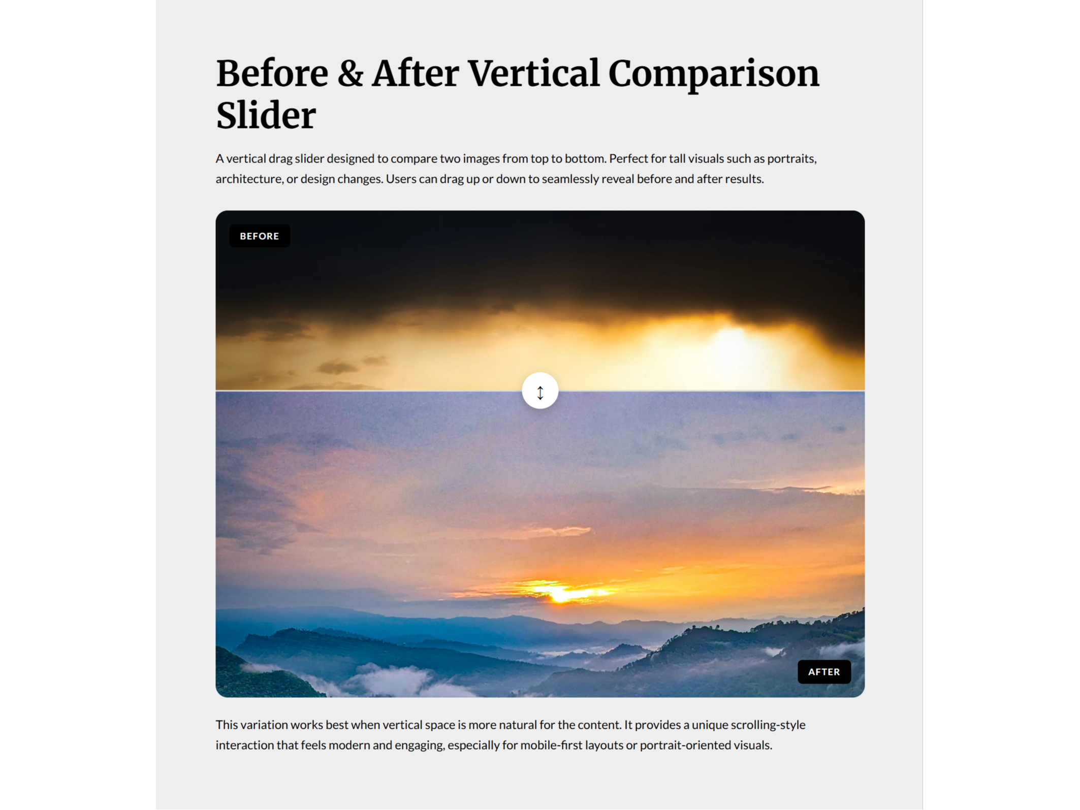 Vertical Image Comparison